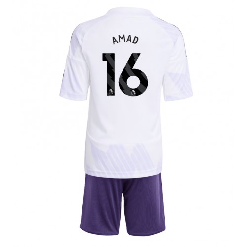 Manchester United Amad Diallo #16 Replika babykläder Bortaställ Barn 2025-26 Kortärmad (+ korta byxor)